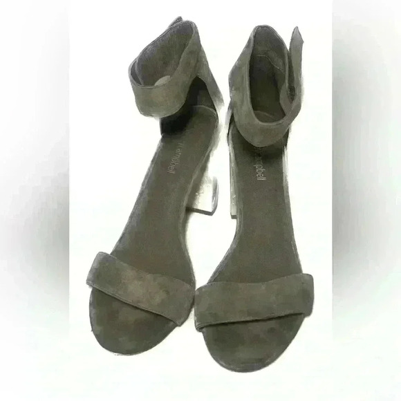 Jeffrey Campbell chunky heels super cute suede open toe heels size 8.5 - Picture 1 of 7